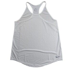 Nike Dri-FIT Tank Top Women's Large White  Athletic Workout Gym Yoga Running